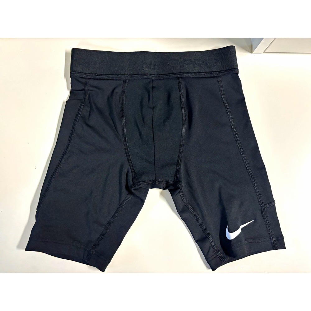 Nike Pro Dri-FIT Youth XS Black Compression Training Shorts Boys Kids